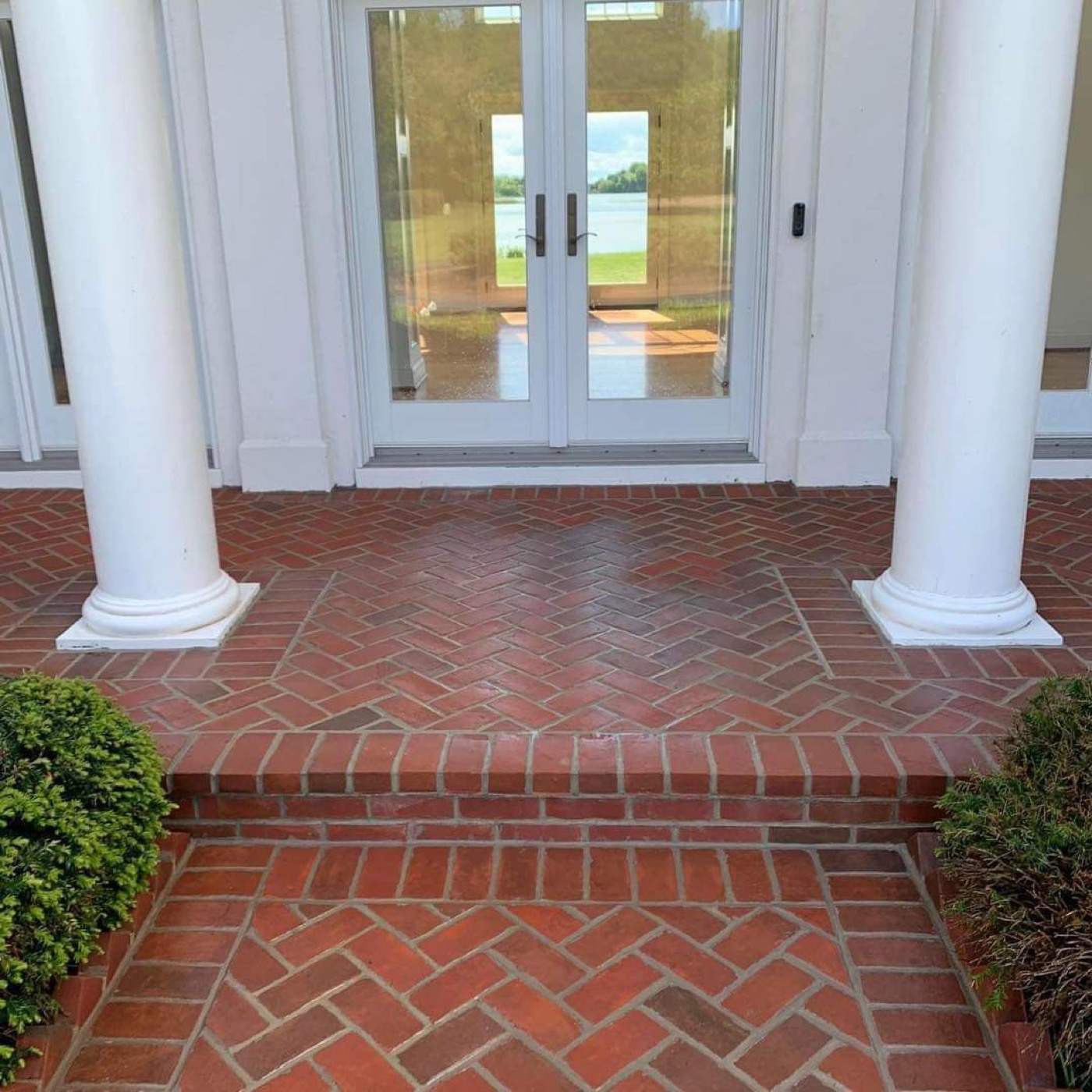 Brick entry landing and steps